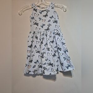 Dex Blue Butterfly Print Sleeveless Dress